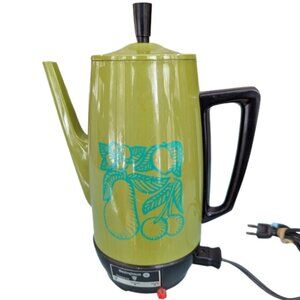 Vintage 1970s Westinghouse Percolator Retro Coffee Pot Maker - Avocado Green